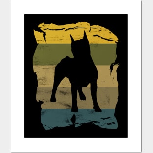 Amstaff Distressed Vintage Retro Silhouette Posters and Art